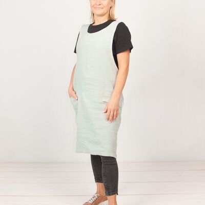 Pinafore linen apron Cream 4