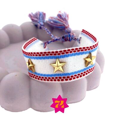 Pulsera llamativa estrella blanca en oro