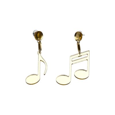 One quaver two sixteenth note earrings in plexiglass