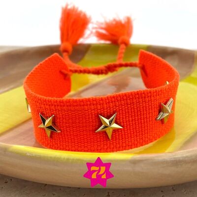 Statement-Armband Orange Stern gold