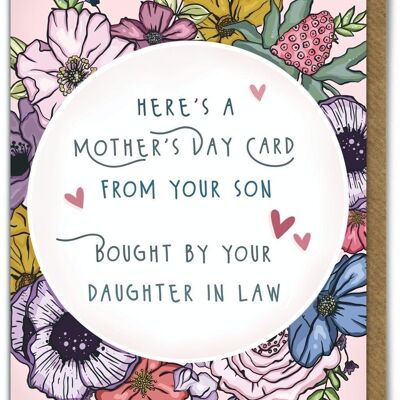 Funny Mother's Day Card - From Son (Daughter In Law)