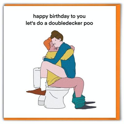 Tarjeta de cumpleaños divertida - Doubledecker Poo