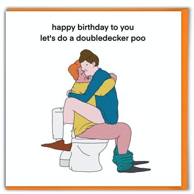 Biglietto di compleanno divertente - Doubledecker Poo