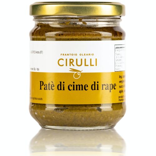 Cirulli Conserve, Paté di Cime di Rape In Olio Extra Vergine Di Oliva, Confezione da 180 Gr