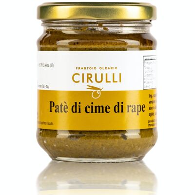 Cirulli Conserve, Pâté De Feuilles De Navet À L'Huile D'Olive Extra Vierge, Paquet De 180 Gr