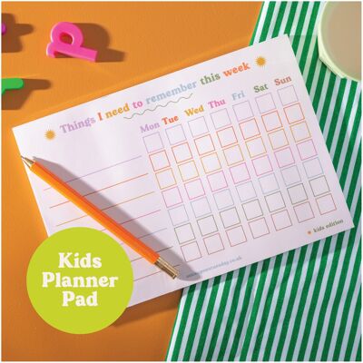 A5 Kids Weekly Planner Pad | Things I need to remember this