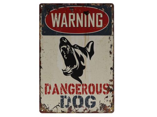 Dangerous dog metalen bord 20x30cm