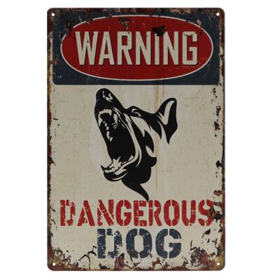 Dangerous dog metalen bord 20x30cm