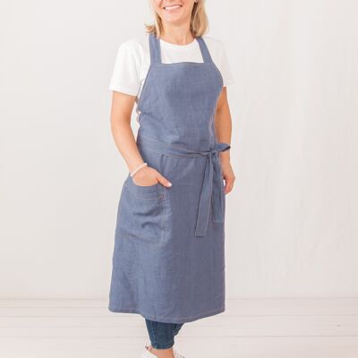 Linen bib apron Sage Green