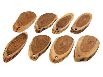 Planche de service disque d'arbre Planche à découper 4 ou 8 parties bois plateau de service décoratif acacia massif 2