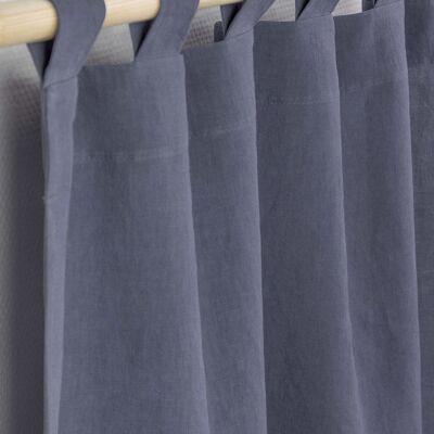 Tab top linen curtain in Blue Gray - 53x64" / 135x163cm