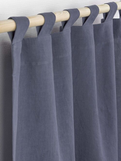 Tab top linen curtain in Blue Gray - 53x76" / 135x193cm