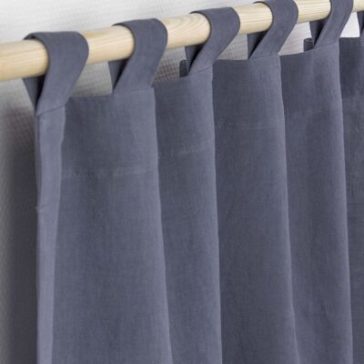 Tab top linen curtain in Blue Gray - 53x76" / 135x193cm