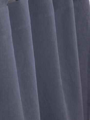 Rideau en lin à languette bleu gris - 91x90" / 230x229cm 4