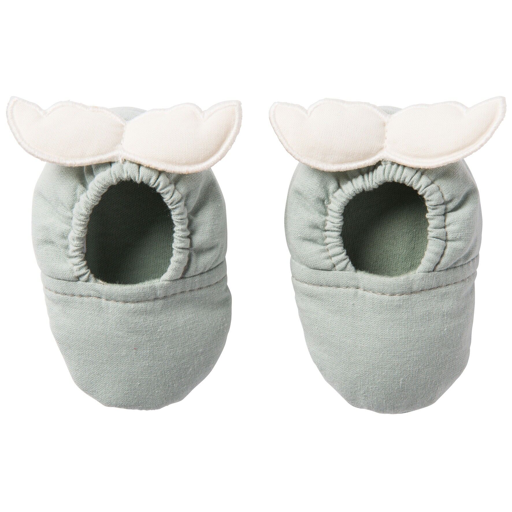 Chaussons avec ailes d'ange vert de gris