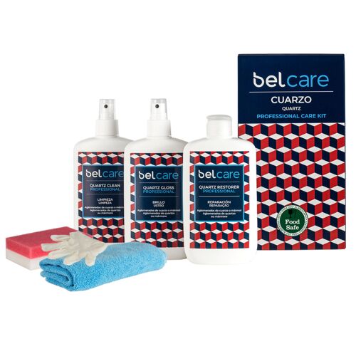 Kit para limpiar encimeras de cuarzo BelCare - Pack de 6 productos