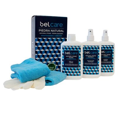 BelCare Kit de nettoyage de comptoir en pierre naturelle, marbre, granit - Lot de 6 produits