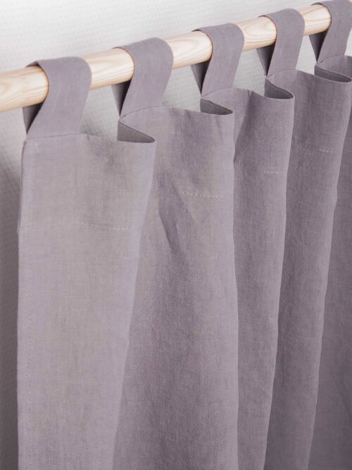 Tab top linen curtain in Dusty Lavender - 53x64" / 135x163cm