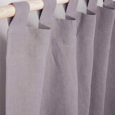 Tab top linen curtain in Dusty Lavender - 53x84" / 135x213cm