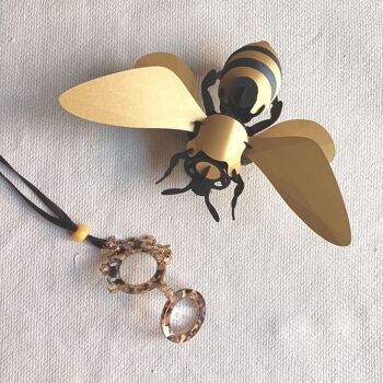 PENDENTIF LUNETTES ABEILLES MIEL 8