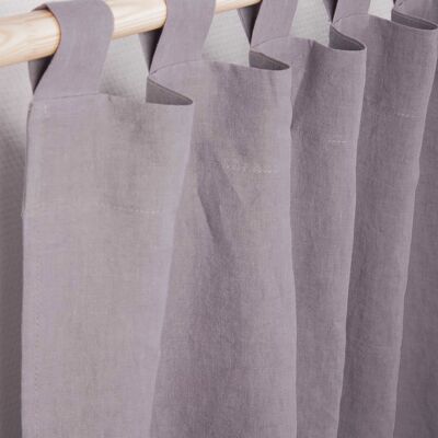 Tab top linen curtain in Dusty Lavender - 91x90" / 230x229cm