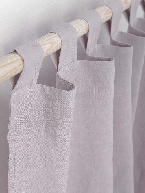Tab top linen curtain in Dusty Rose - 53x64" / 135x163cm