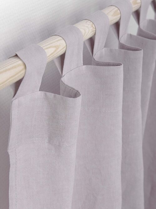 Tab top linen curtain in Dusty Rose - 53x76" / 135x193cm