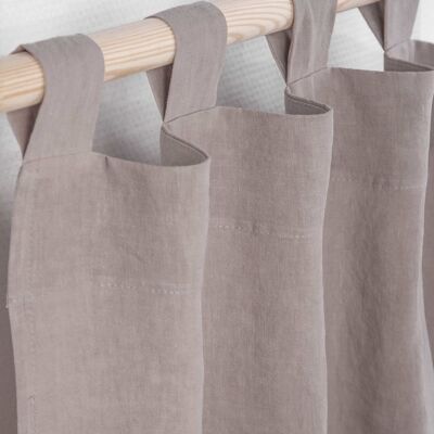 Tab top linen curtain in Beige - 53x84" / 135x213cm