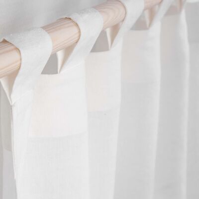 Linen curtain tab top two tone - 53x90" / 135x229cm - White