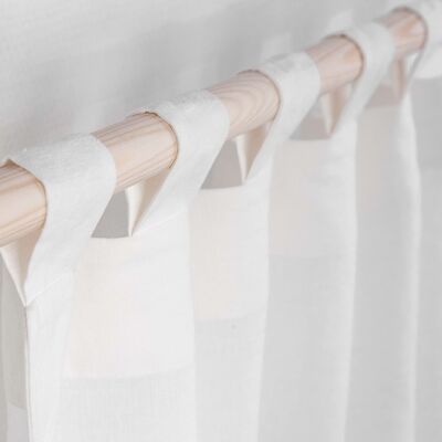 Linen curtain tab top two tone - 53x96" / 135x244cm - White