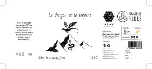 Bière Craft - Le dragon et le serpent - Assemblage de saisons - 75cl