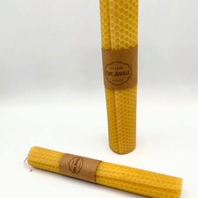 Embossed beeswax candle