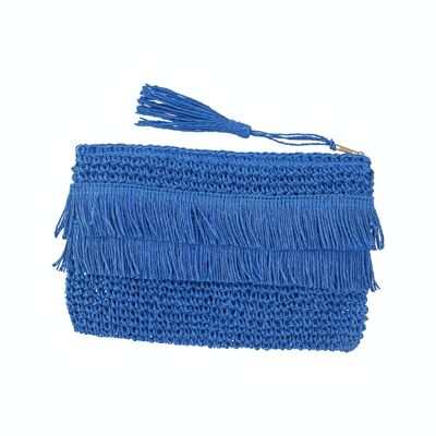 Stylish clutch with fringe decoration and tassel