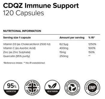 Vitamine C Vitamine D Quercétine et Zinc CDQZ Support Immunitaire Gélules Complément Alimentaire 2