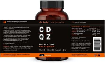 Vitamine C Vitamine D Quercétine et Zinc CDQZ Support Immunitaire Gélules Complément Alimentaire 3