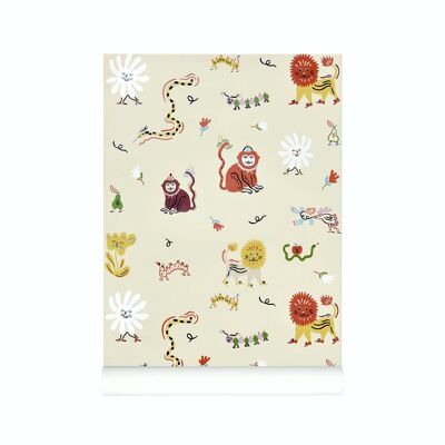 Wallpaper Monkey Fun - beige