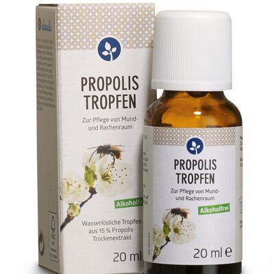 Propolis-Tropfen alkoholfrei 20ml | 15% Propolis-Gehalt | auch zur Einnahme | in der Glasflasche