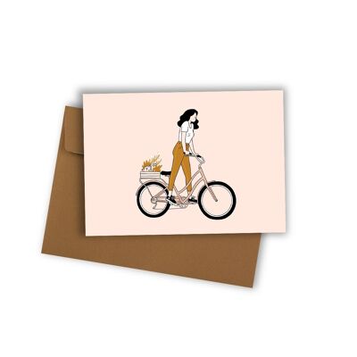 Carta postal . bicicleta de mercado