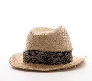 Chapeau de paille femme avec bandeau noir 3