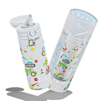 IZY Children x Blue Machines – 350 ml & Trinkflasche / Wasserflasche / Thermoskanne / Flasche / isoliert / Wasser / Schule / Tasse / Vakuumflasche