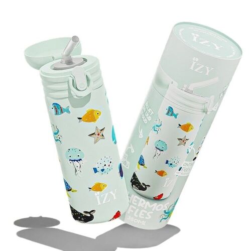 IZY Children x Green Sea Life - 350 ml & Drinking bottle / water bottle / thermos / bottle / insulated / water / school / cup / Warming bottle