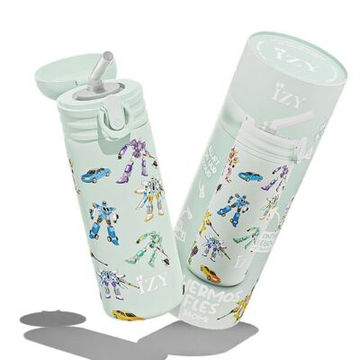 IZY Children x Green Transformers - 350 ml & Drinking bottle / water bottle / thermos / bottle / insulated / water / school / cup / Vacuum bottle