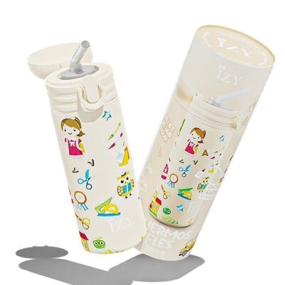 IZY Children x Yellow School - 350 ml & Botella para beber / botella de agua / termo / botella / aislante / agua / escuela / taza / botella de vacío