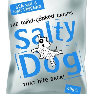 Salty dog hand cooked crisps, Salt & Vinegar 40g