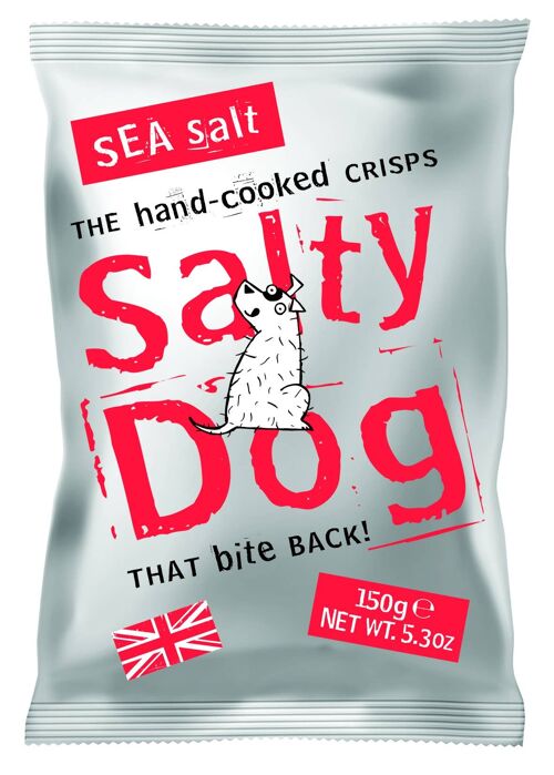 Salty dog hand cooked crisps, Sea salt 150g share bag