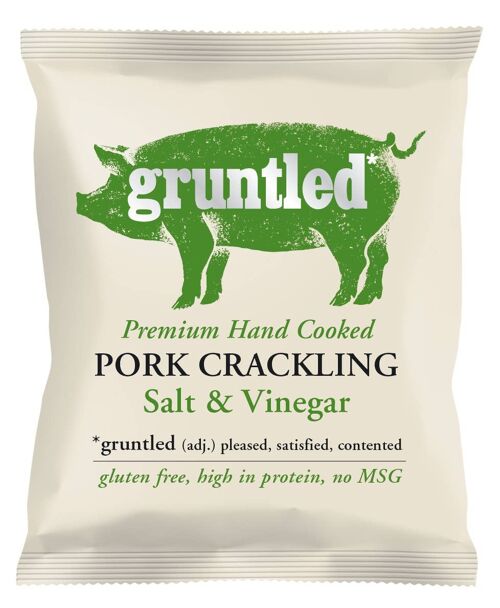 UK only Gruntled Salt & vinegar Premium pork crackling 35g
