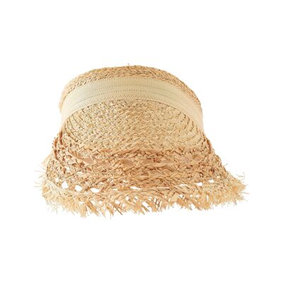 Summery visor with straw fringes