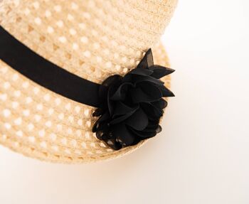 Chapeau de paille pour femme avec bandeau et noeud 3