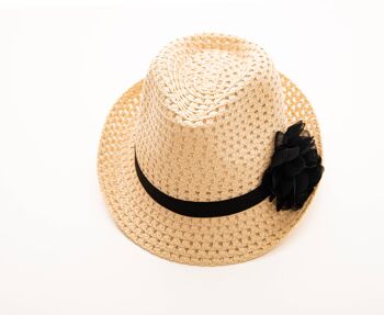 Chapeau de paille pour femme avec bandeau et noeud 4