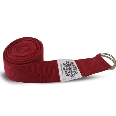 Ceinture de Yoga Rouge Arbre Vert 100% Coton 38 Mm X 2,5 Mm